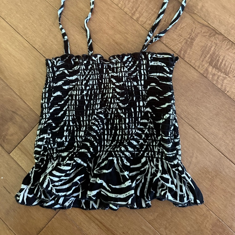 Smocked material crop top
